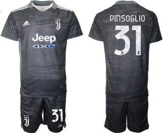 Bestellten Günstige Fußballtrikots Herren Juventus Turin Torwarttrikot Set schwarz Pinsoglio 31