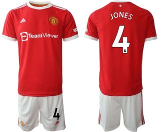 Manchester United 2022 Herren Heim Trikotsatz Jones 4 rot/weiß im sale