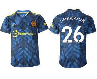 Manchester United 2022 Herren Trikot blau mit Aufdruck Henderson 26