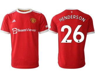 Manchester United Henderson 26 Herren Heimtrikot 2022 Rot Kurzarm