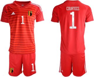 Belgium 2018 FIFA World Cup Goalkeeper Soccer Jersey Red With COURTOIS 1 Printing