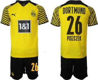 Borussia Dortmund Piszczek 26 Trikotsatz BVB 2022 Herren Heimtrikot Gelb Schwarz