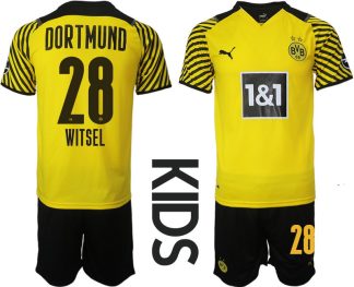 BVB Borussia Dortmund Heimtrikot in gelbe 2022 Trikotsatz für Kinder mit Aufdruck Witsel 28