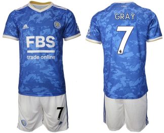 Demarai Gray #7 Leicester City F.C. 2022 Home Kit Kurzarm + Kurze Hosen