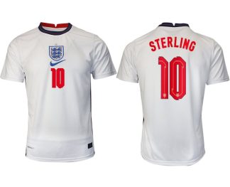 England Heimtrikot EM 2022 weiß/blau mit Aufdruck STERLING 10