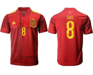 Fanartikelshop Spanien EM 2022 Heimtrikot rot mit Aufdruck SAUL 8