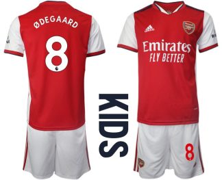 FC Arsenal Heimtrikot 2021/2022 für Kinder weiß/rot mit Ødegaard 8 Aufdruck