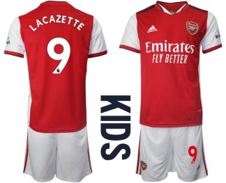 FC Arsenal Heimtrikot 2022 für Kinder weiß/rot mit Lacazette 9 Aufdruck