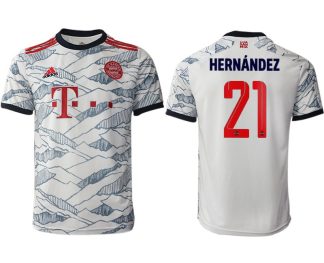 FC Bayern München 2021/22 Herren 3rd Trikot weiß mit Aufdruck Hernandez 21