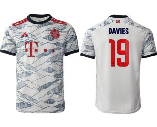 FC Bayern München 2021/22 Herren Ausweichtrikot weiß mit Aufdruck Davies 19