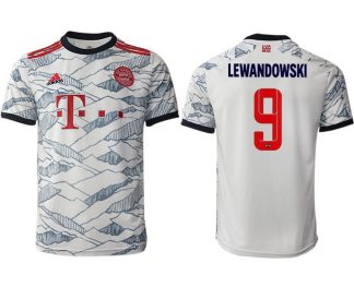 FC Bayern München 2021/22 Herren Ausweichtrikot weiß mit Aufdruck Lewandowski 9