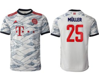 FC Bayern München 3rd Herren Trikot 21/22 Ausweichtrikot weiß mit Aufdruck Müller 25