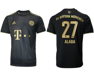 FC Bayern München Herren Auswärts Trikot 2021/22 schwarz/gold mit Aufdruck ALABA 27