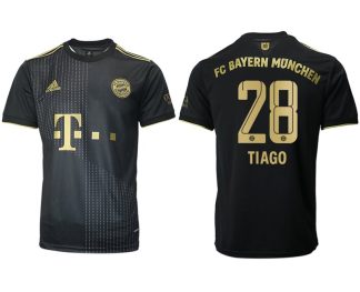 FC Bayern München Herren Auswärts Trikot 2021/22 schwarz/gold mit Aufdruck TIAGO 28