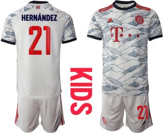 FC Bayern München Trikot 3rd in weiß 2022 für Kinder mit Aufdruck Hernandez 21