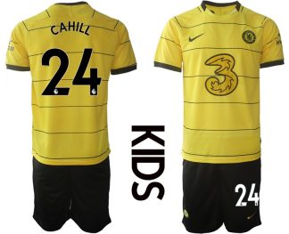 FC Chelsea 2021/22 Stadium Auswärtstrikot in gelb für Kinder mit Aufdruck Cahill 24