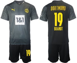 Fußballtrikot Borussia Dortmund 2022 Auswärtstrikot Grau mit Aufdruck Brandt 19