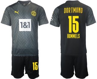 Fußballtrikot BVB Borussia Dortmund 2022 Auswärtstrikot Grau mit Aufdruck Hummels 15