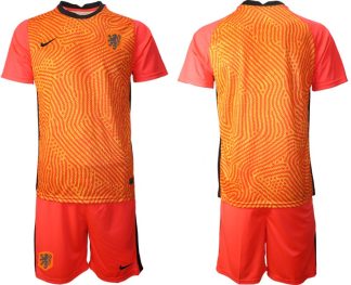 Günstige Fußballtrikots Herren Niederlande Torwarttrikot Set in orange