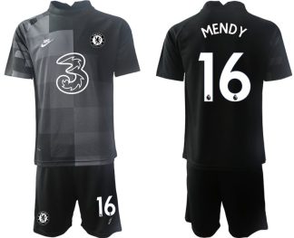 Herren Fußballtrikots Chelsea FC 2022 Torwarttrikot in schwarz mit Aufdruck Mendy 16