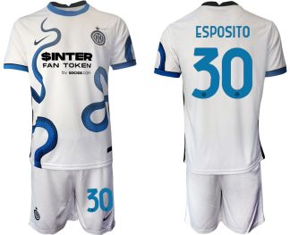 Inter Mailand Stadium Auswärtstrikot 2022 weiß/blau mit Aufdruck Esposito 30