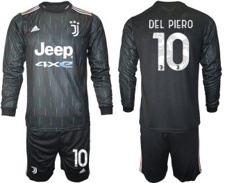 Juventus Turin Herren Auswärts Trikot 2021/22 schwarz/weiß mit Aufdruck Del Piero 10