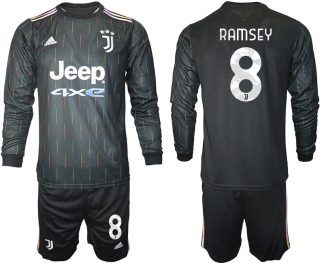 Juventus Turin Herren Auswärts Trikot 2021/22 schwarz/weiß mit Aufdruck Ramsey 8
