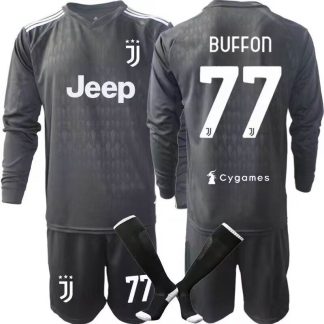 Juventus Turin Herren Auswärts Trikot 2022/23 schwarz/weiß mit Aufdruck Buffon 77