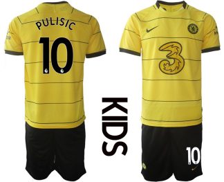 Kinder Fußball Trikot Away Chelsea FC Stadium 2021/22 gelb mit Aufdruck Pulisic 10