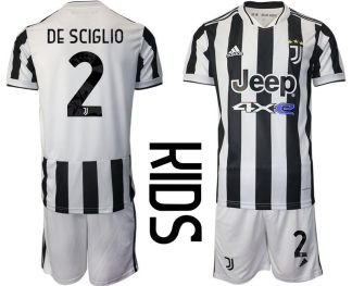 Kinder Fußball Trikot Juventus Turin Heimtrikot 2021/22 mit Aufdruck De Sciglio 2