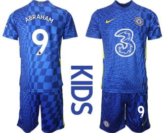 Kinder Trikotsatz Chelsea FC 2021/22 Heimtrikot blau gelb mit Aufdruck Abraham 9