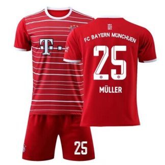 Kinder Trikotsatz FC Bayern München Heimtrikot rot 2022 mit Aufdruck Müller 25