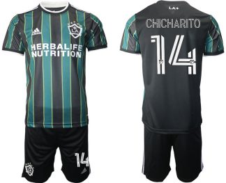LA Galaxy 2021/2022 Away Jersey Black Green With Chicharito 14 Printing