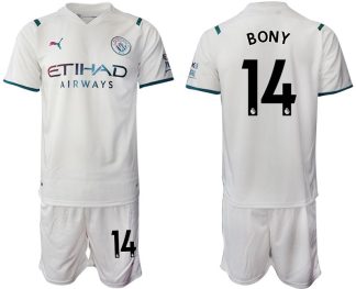 Manchester City Auswärtstrikot 2022 weiß/hellblau mit Aufdruck BONY 14