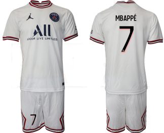 Paris Saint-Germain 4th Shirt 2021/22 Fourth Trikot PSG weiß mit Aufdruck Mbappé 7