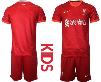 Personalisierbar Heimtrikot Kinder FC Liverpool Trikot Home 2021/22 in rot