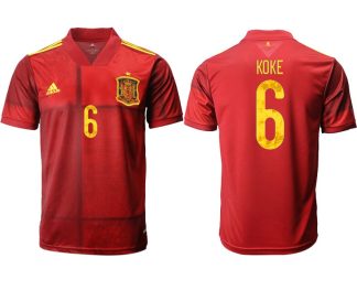 Spanien Trikot Home Herren EURO 2022 rot mit Aufdruck KOKE 6