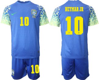 Brasilien Fußball-WM 2022 Weltmeisterschaft Auswärtstrikot mit Aufdruck Neymar jR 10