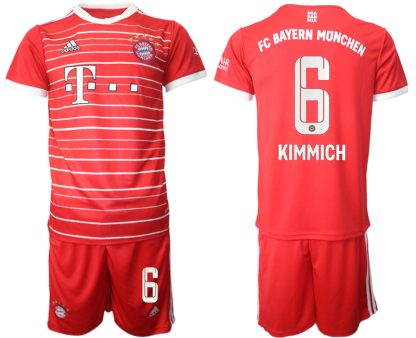 FC Bayern München 2022-23 Heimtrikot Kimmich 6 Trikotsatz Kurzarm + Kurze Hosen
