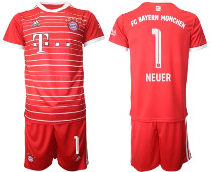 FC Bayern München 2022-23 Heimtrikot NEUER 1 Trikotsatz Kurzarm + Kurze Hosen
