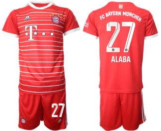 FC Bayern München2022-2023 Heimtrikot Herren mit Aufdruck Alaba 27