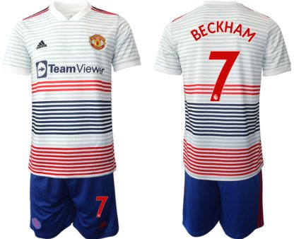 Manchester United 2022/23 Auswärtstrikot Trikotsatz Kurzarm mit Beckham 7 (+ Kurze Hosen)