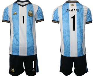 Argentinien World Cup Heimtrikot weiss blau WM-Trikot 2022 Günstige Trikotsatz ARMANI 1
