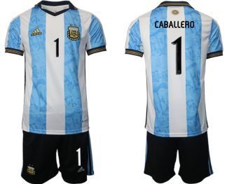 Argentinien World Cup Heimtrikot weiss blau WM-Trikot 2022 Günstige Trikotsatz CABALLERO 1