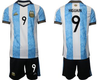 Argentinien World Cup Heimtrikots weiss blau WM-Trikot 2022 mit Aufdruck HIGUAIN 9