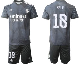 Herren Y-3 Real Madrid Viertes Fußballtrikot schwarz für die Saison 2021-2022 BALE 18