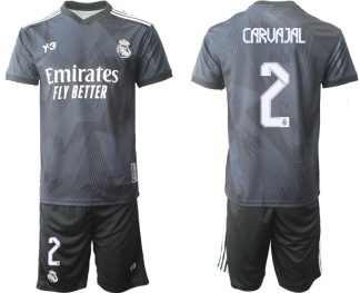 Herren Y-3 Real Madrid Viertes Fußballtrikot schwarz für die Saison 2021-2022 CARUAJAL 2