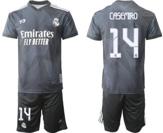Herren Y-3 Real Madrid Viertes Fußballtrikot schwarz für die Saison 2021-2022 CASEMIRO 14