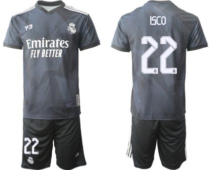 Herren Y-3 Real Madrid Viertes Fußballtrikot schwarz für die Saison 2021-2022 ISCO 22
