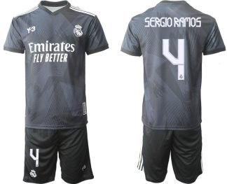 Herren Y-3 Real Madrid Viertes Fußballtrikot schwarz für die Saison 2021-2022 SERGIO RAMOS 4